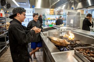 Jack is getting good at this. Wow! Sizzling savory goodness at the campusNYC culinary arts summer program.