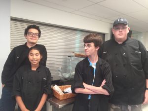 One of the winning teams from the Chopped! competition in the summer, now available at our culinary arts holiday break session.