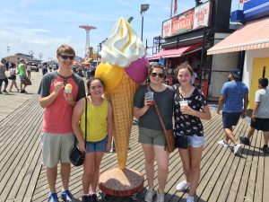 Getting ice cream at Coney Island! Our summer cooking camp includes exploring the City searching for the best foodie destinations!