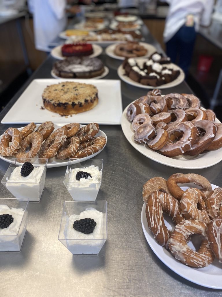 Summer baking camp table of treats.